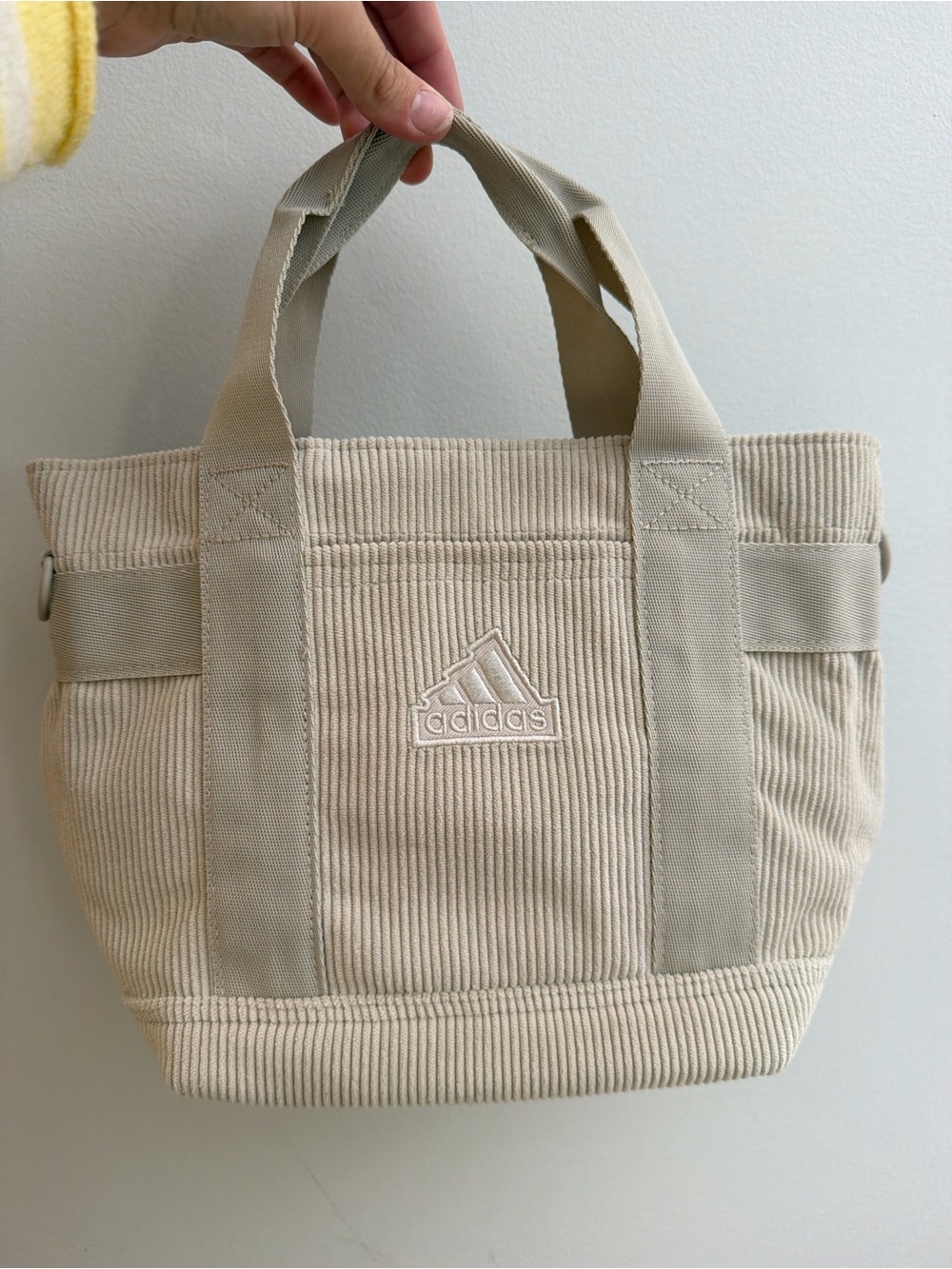 Adidas, small corduroy canvas tote
